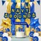Navy Party Decorations, Blue Gold Naval Military Banner, Navy Bound Themed Cake Topper、Sash、Ballons、Curtain,Star Balloons Supply , Farewell Party Welcome Boot Camp Bound Decorations
